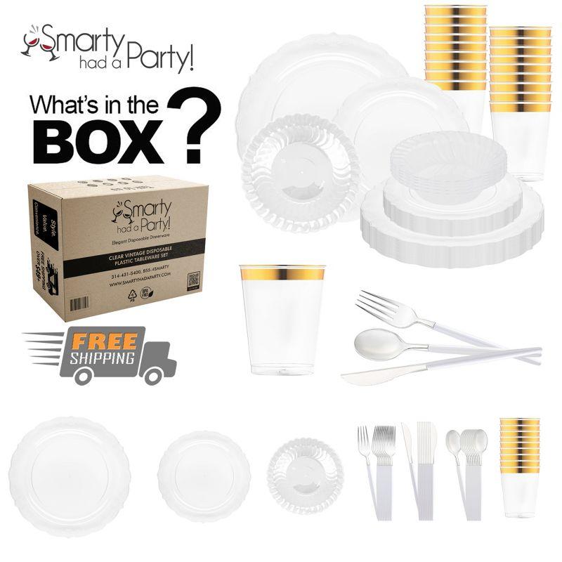 Smarty Had A Party Clear Vintage Plastic Tableware Set - 120 Sets