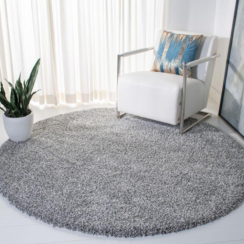 Evolution Shag 500 EVO520 Power Loomed Indoor Area Rug - Grey - 6'7" Round - Safavieh