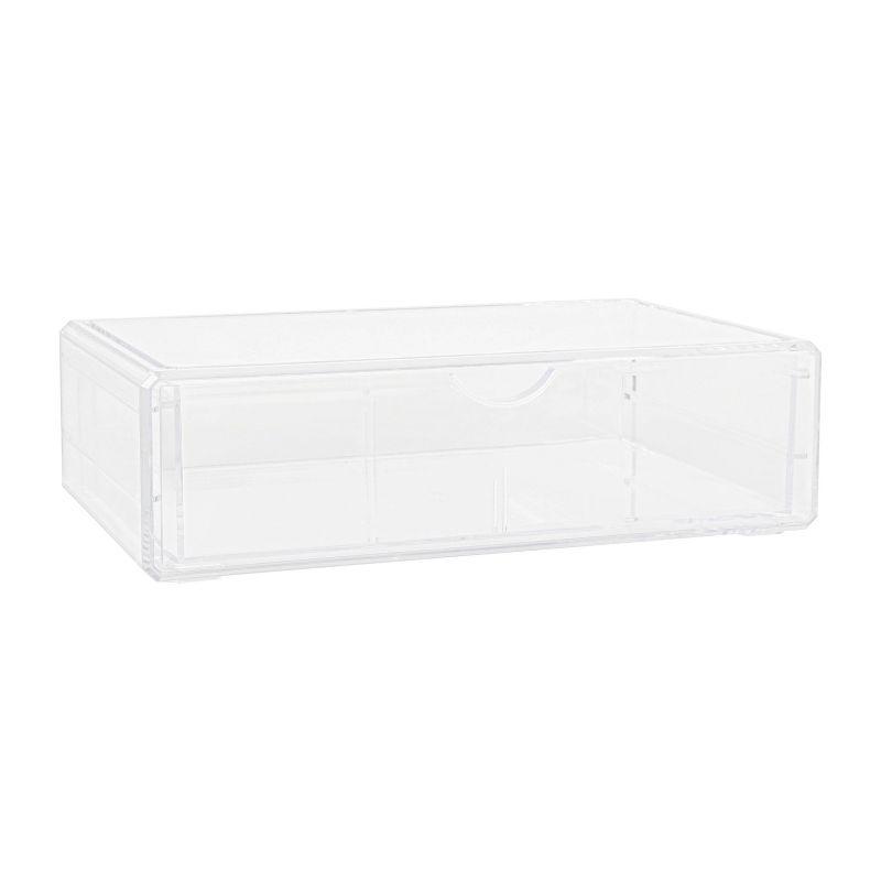 Thomas Martha Stewart Plastic Stackable Office Desktop Organizer Box with Drawer