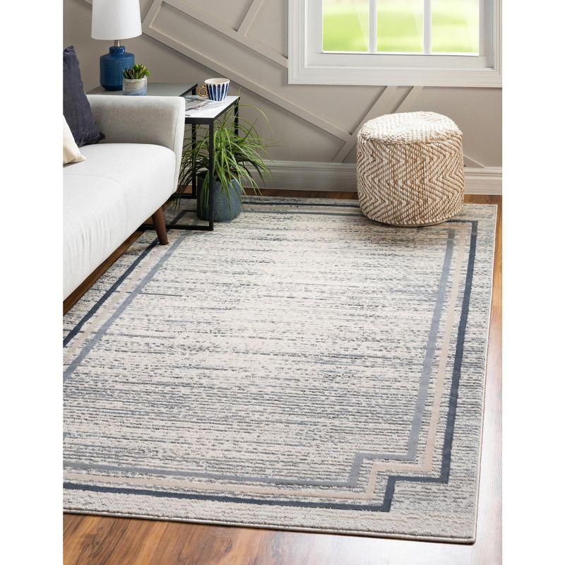 Unique Loom Oasis Collection Area Rug - Fountain (6'  x 9' Rectangle Gray/Ivory)