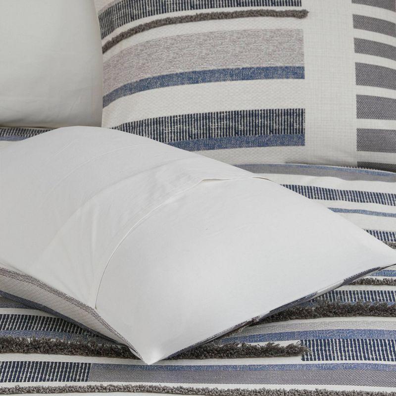INK+IVY Serena Navy/Gray Standard Cotton 3 Piece Comforter Set