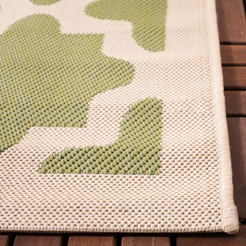 Courtyard CY6913 Power Loomed Indoor and Outdoor Area Rug - Green/Beige - 5'3"x5'3" - Safavieh