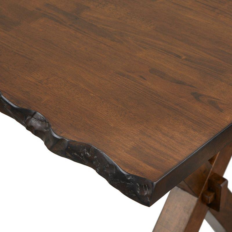 Mandeville Dining Table Brown - Buylateral: Farmhouse Style, Rubberwood, X-Bar Legs, Seats 4