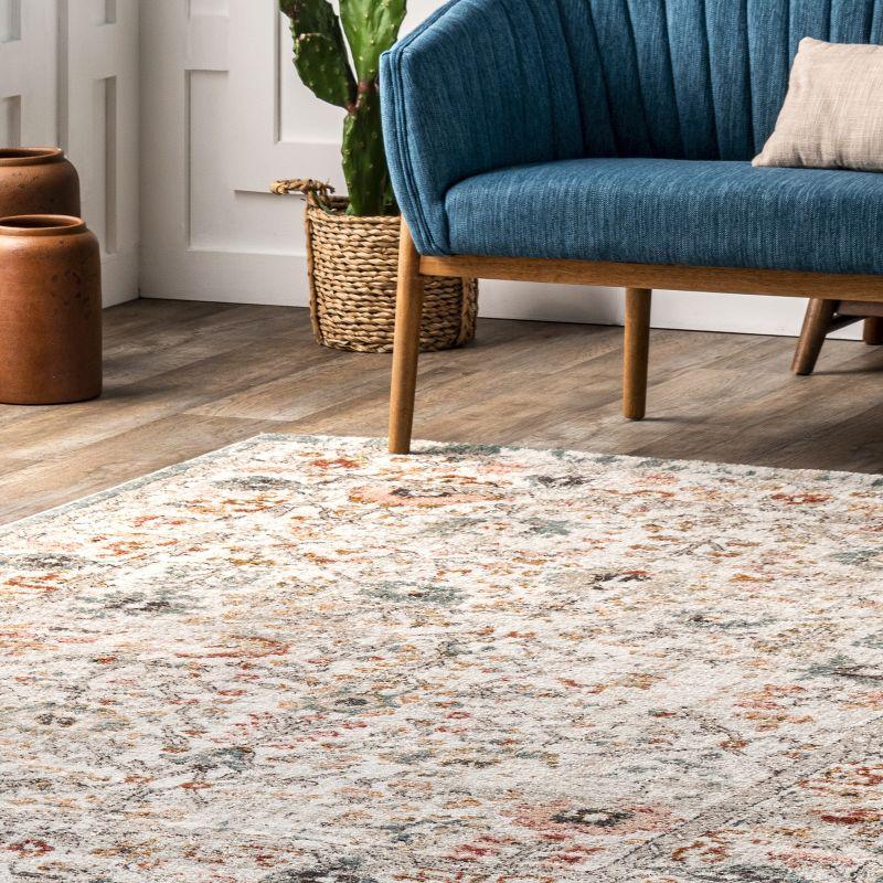 Lenore Vintage Floral Multicolor Synthetic Area Rug