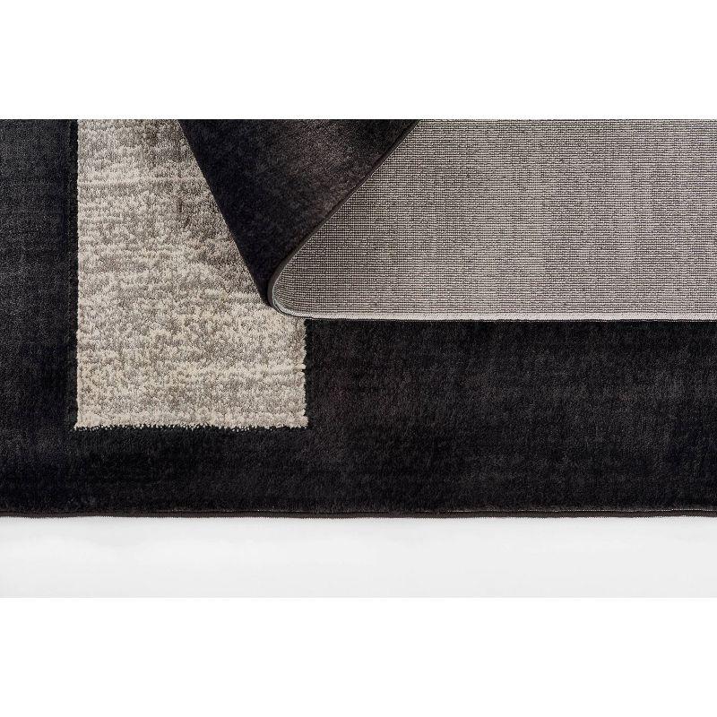 Momeni 2'2"x7'7" Edition Angular Machine Loomed Runner Rug Charcoal Gray: Geometric Polyester Indoor Low Pile Rug