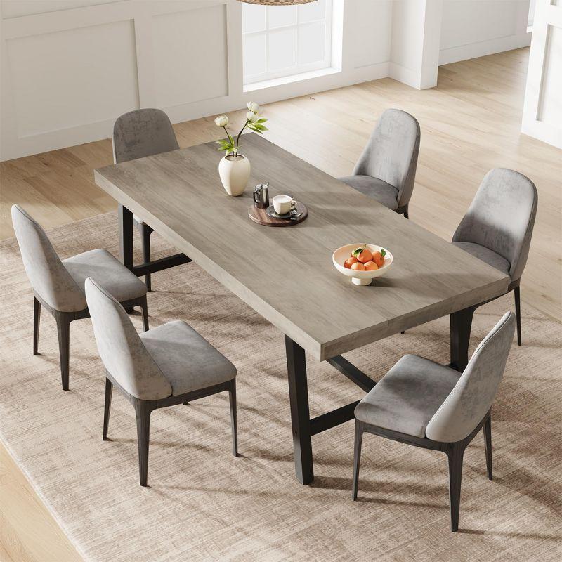 Industrial Dining Table for 6~8 People, 78.7" Long Rectangle Dining Tables, Wooden Kitchen Table