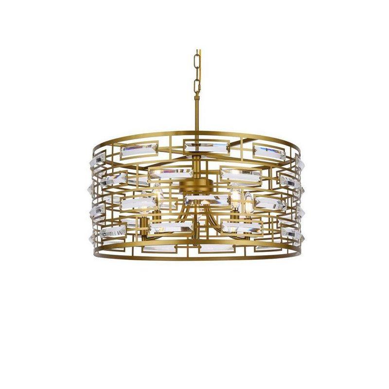 Elegant Lighting Kennedy 5 - Light Pendant in  Brass