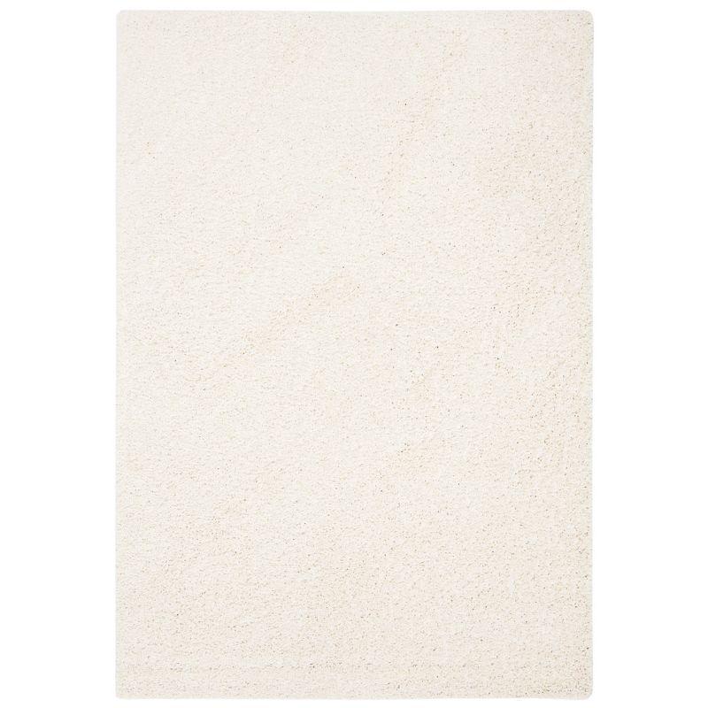 Ivory Bliss 4' x 6' Hand-Knotted Synthetic Shag Area Rug