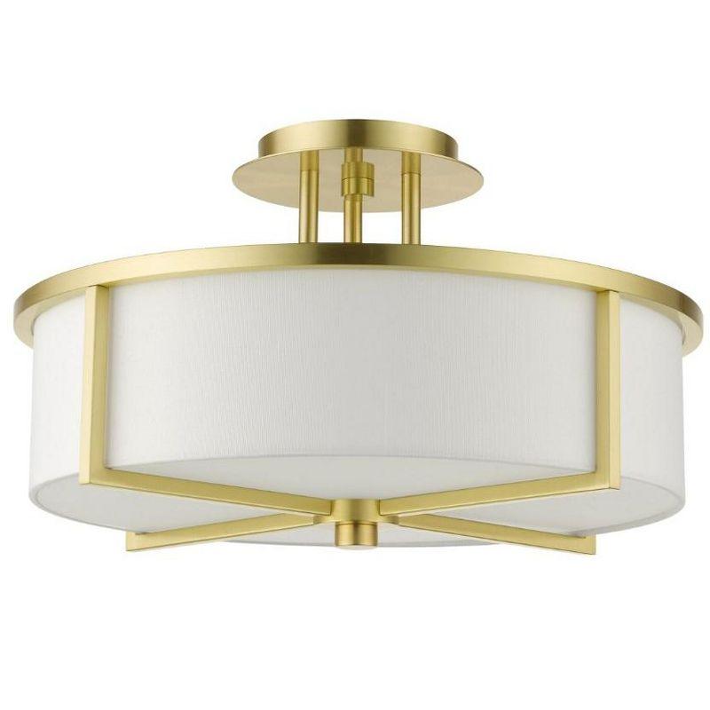 Livex Lighting Wesley 3 - Light Semi-Flush Mount in  Satin Brass