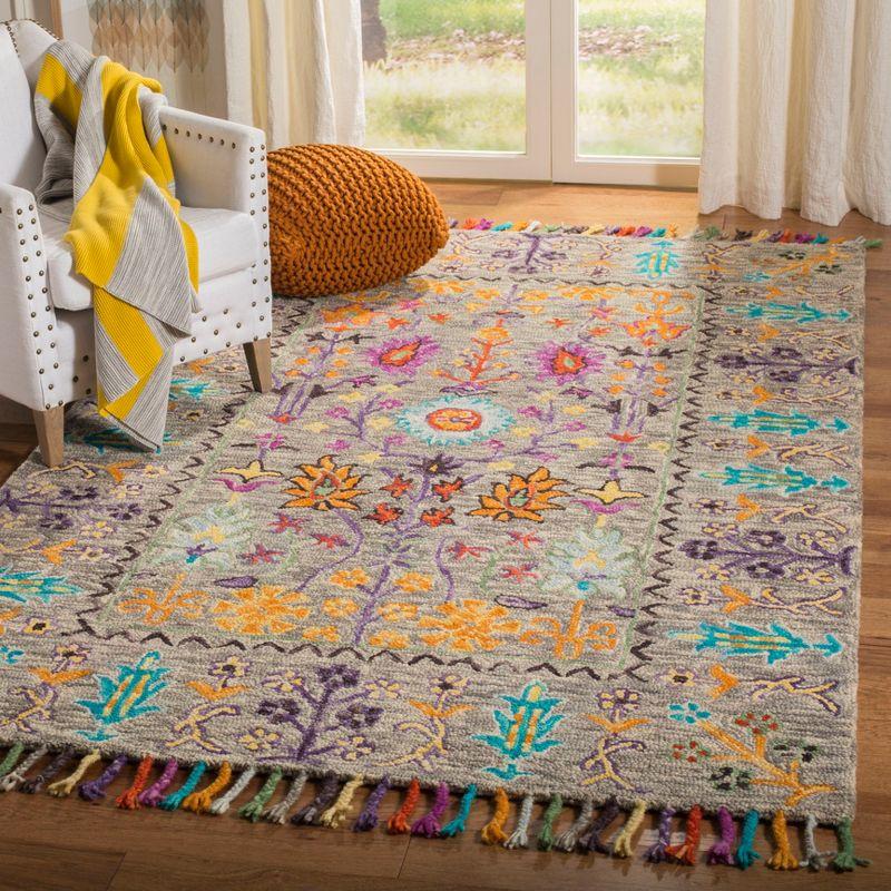 Blossom BLM453 Hand Tufted Indoor Accent Rug - Grey/Multi - 3'x5' - Safavieh