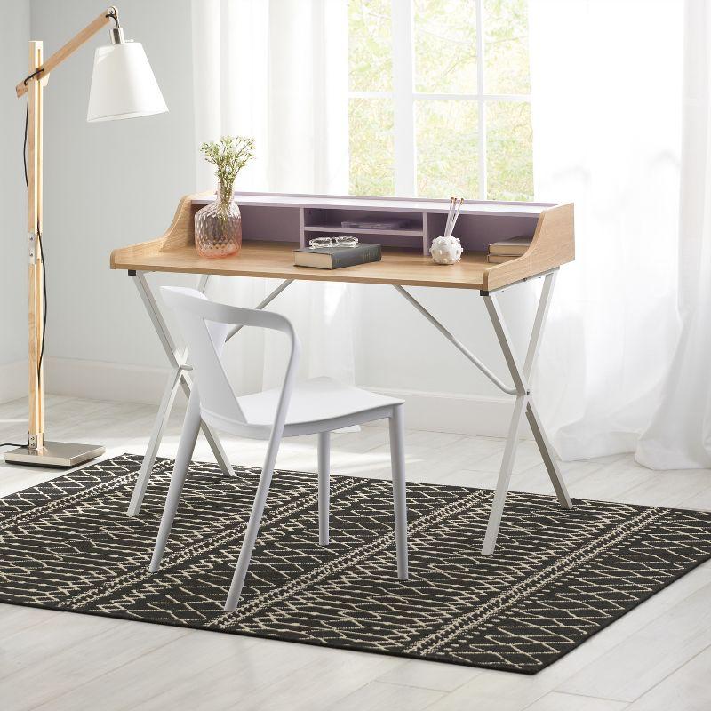 GDFStudio Alexandria Modern Faux Wood Computer Desk, Oak/White