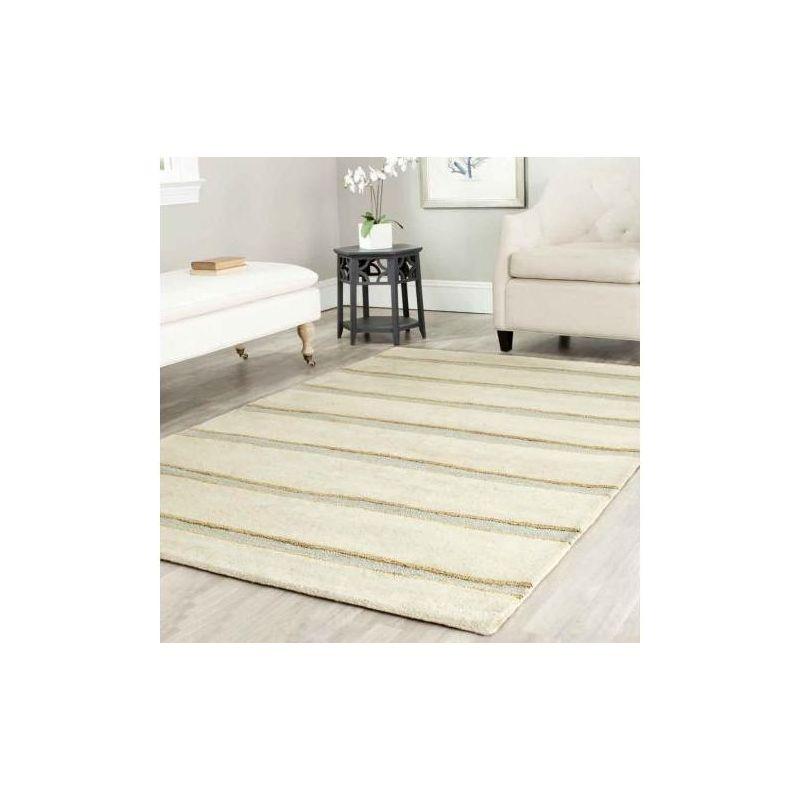 Martha Stewart Chalk Stripe - MSR3617 - Indoor Hand Tufted Area Rugs - B Wheat F Bge - 9'6"x13'6"