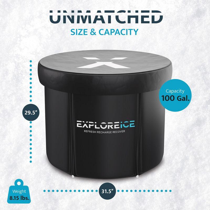 Explore Ice Bath Pro Max Extra Large Black Portable Cold Plunge Tub