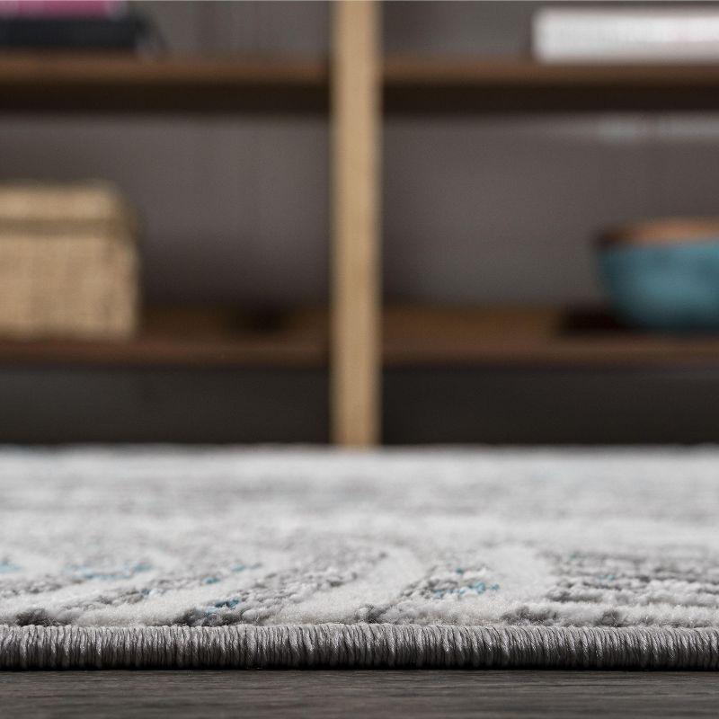 3'x5' Timeworn Modern Abstract Area Rug, Gray/Turquoise - JONATHAN Y