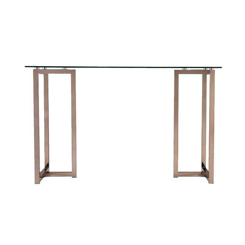 Champagne Glass Top Writing Desk with Metal Frame