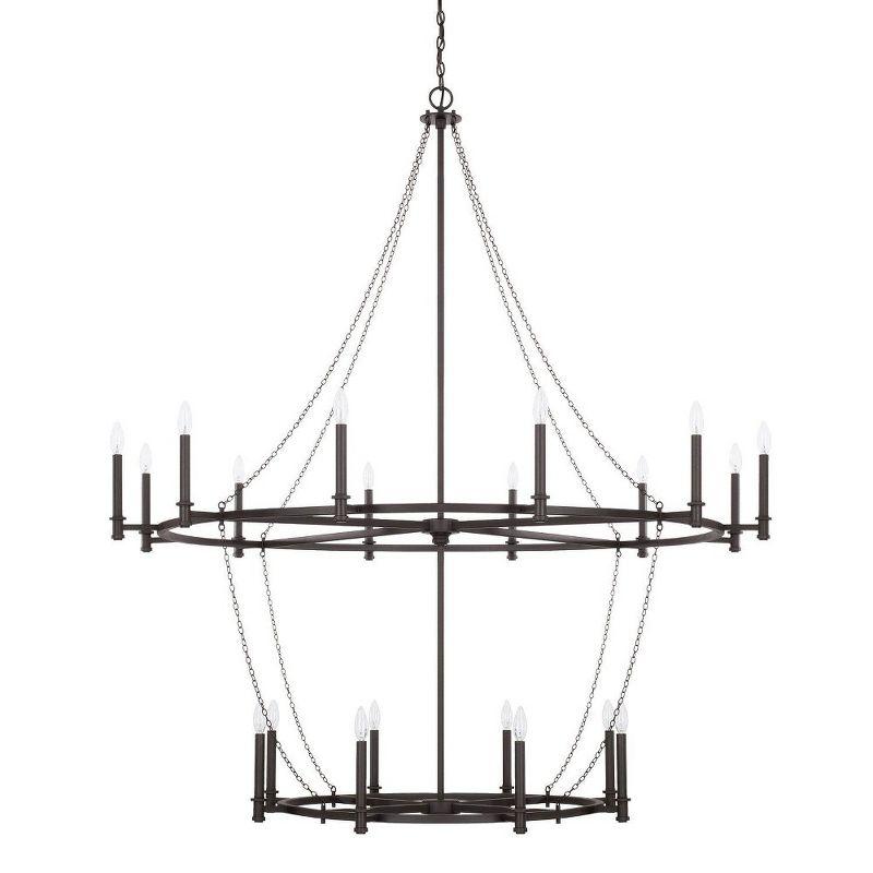 Lancaster 20-Light Black Iron Candle Chandelier