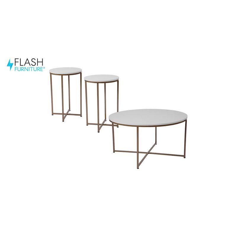 Flash Furniture Hampstead Collection Coffee and End Table Set - Laminate Top with Crisscross Frame, 3 Piece Occasional Table Set