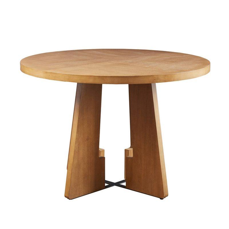 44" Round Kennedy Dining Table Pecan - Ink+Ivy: Seats 4, Wood Veneer, Modern Style