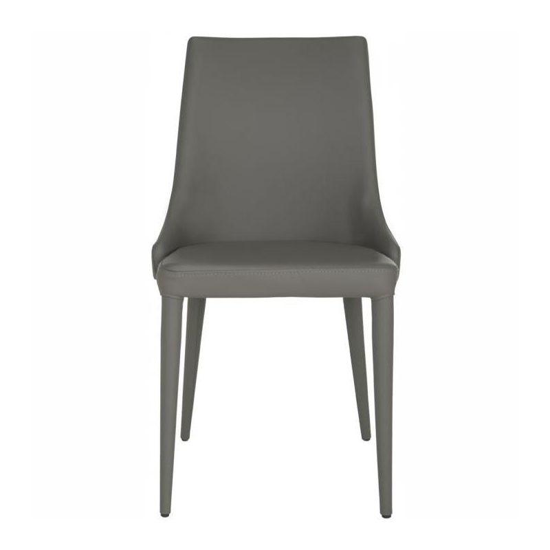 Summerset 19" H Leather Side Chair (Set of 2) - FOX2014 - Grey - Safavieh Couture