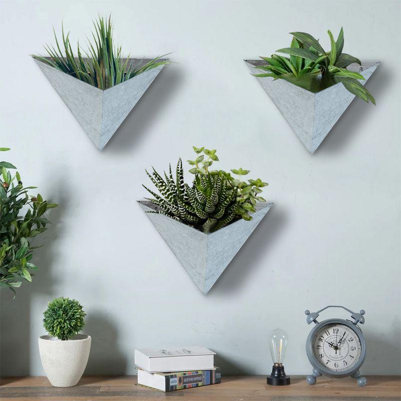 Modern Home Living Wall Galvanized Steel/Zinc Triangular Succulent/Herb Planter