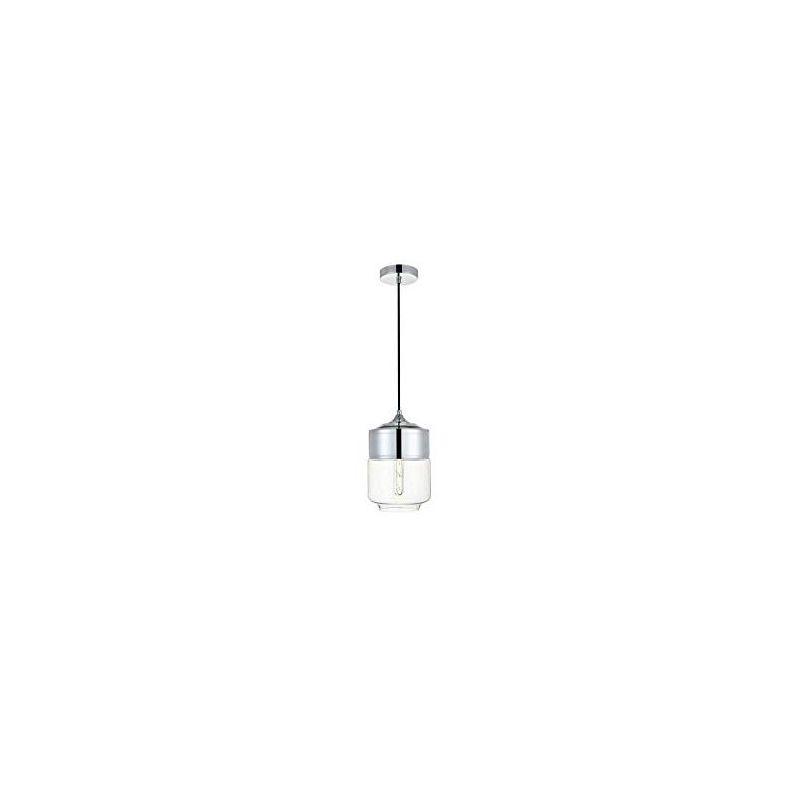 Elegant Lighting Ashwell 1 Light Chrome Pendant With Clear Glass