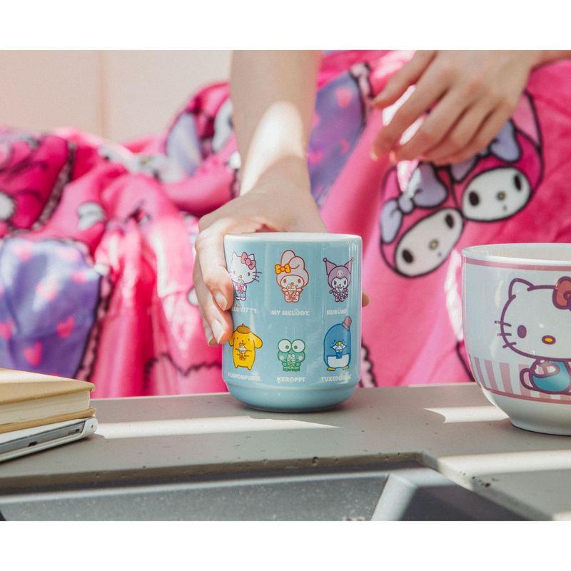 Silver Buffalo Sanrio Hello Kitty and Friends Drinking Boba Ceramic Tea Cup | 9 Ounces