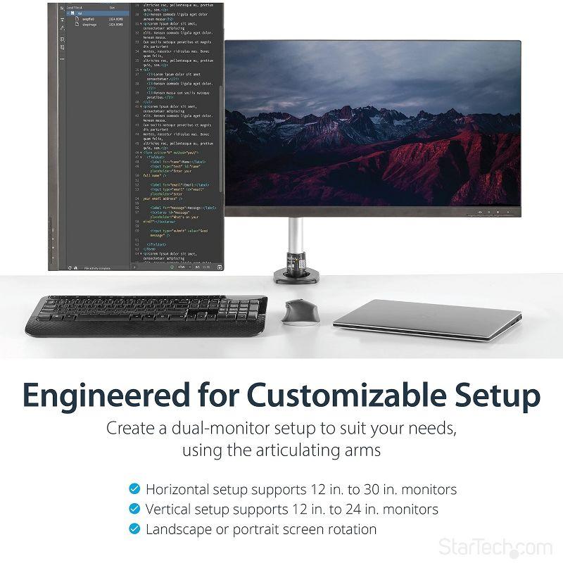 StarTech Dual Monitor Mount with Full-Motion Arms - Stackable