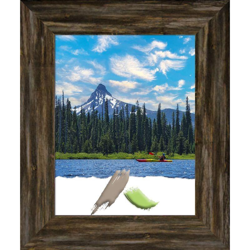 Amanti Art Fencepost Brown Narrow Wood Picture Frame Opening Size 11x14 in.