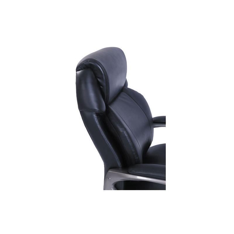 SertaPedic Cosset High-Back Executive Chair, Supports Up to 275 lb, 18.75" to 21.75" Seat Height, Black Seat/Back, Slate Base