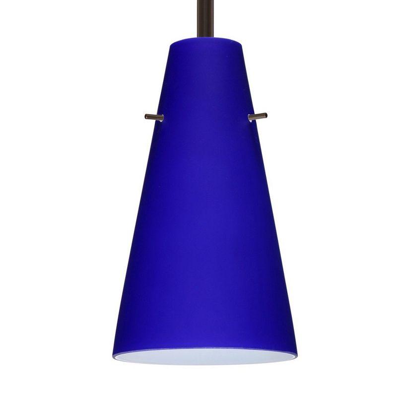 Cierro 40" Bronze Pendant Light with Blue Glass Shade