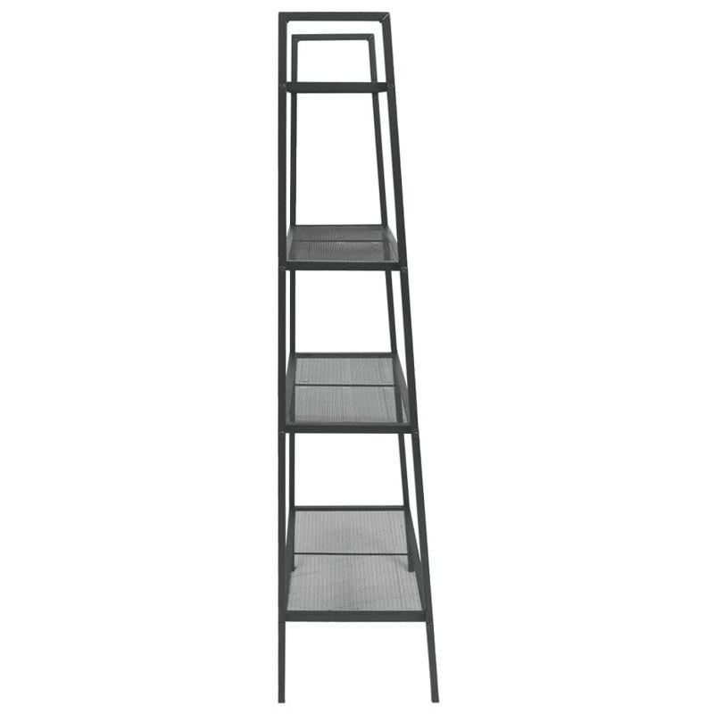 vidaXL Freestanding Ladder Bookcase with 4 Mesh Metal Shelves, Anthracite - Compact, Easy to Maintain