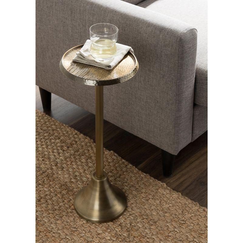 Kate and Laurel Sanzo Round Metal Drink Table, 9x9x23, Gold