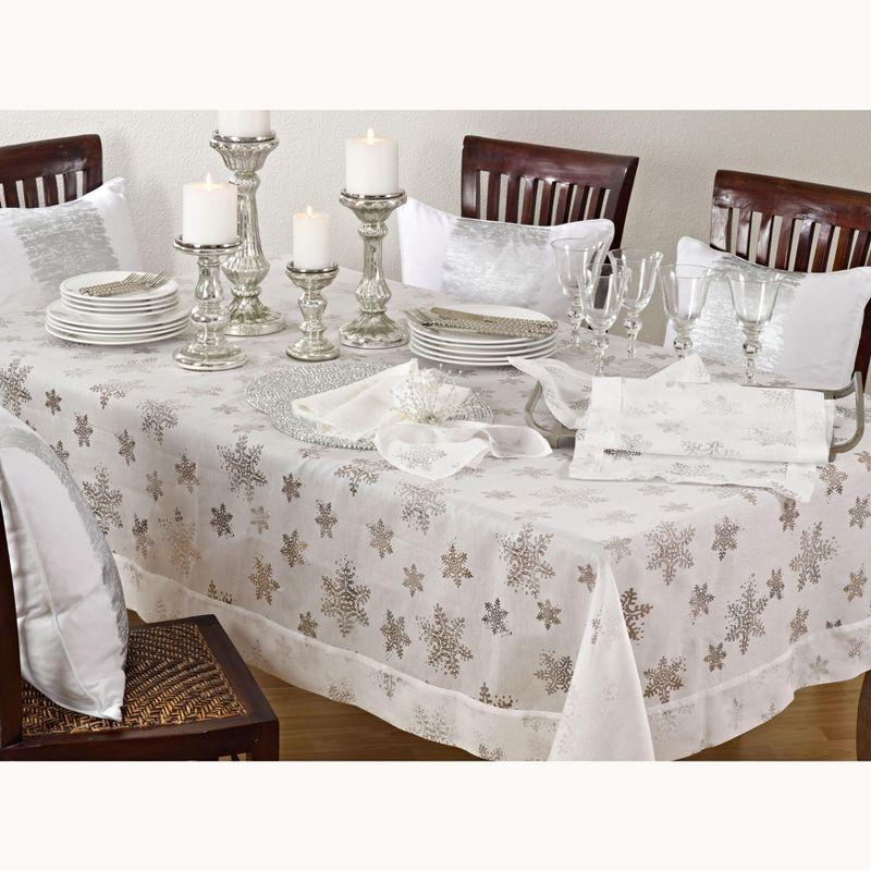 Evening Snowflake Polyester Embroidered Square Napkin