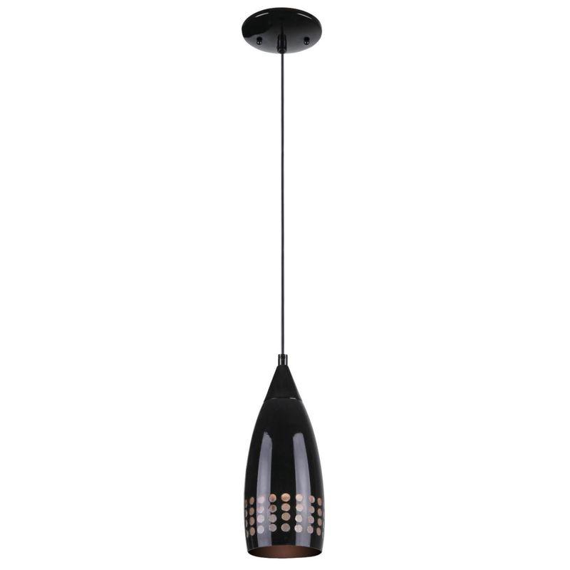 Sleek Modern Black Mini Pendant Light with Glass Shade