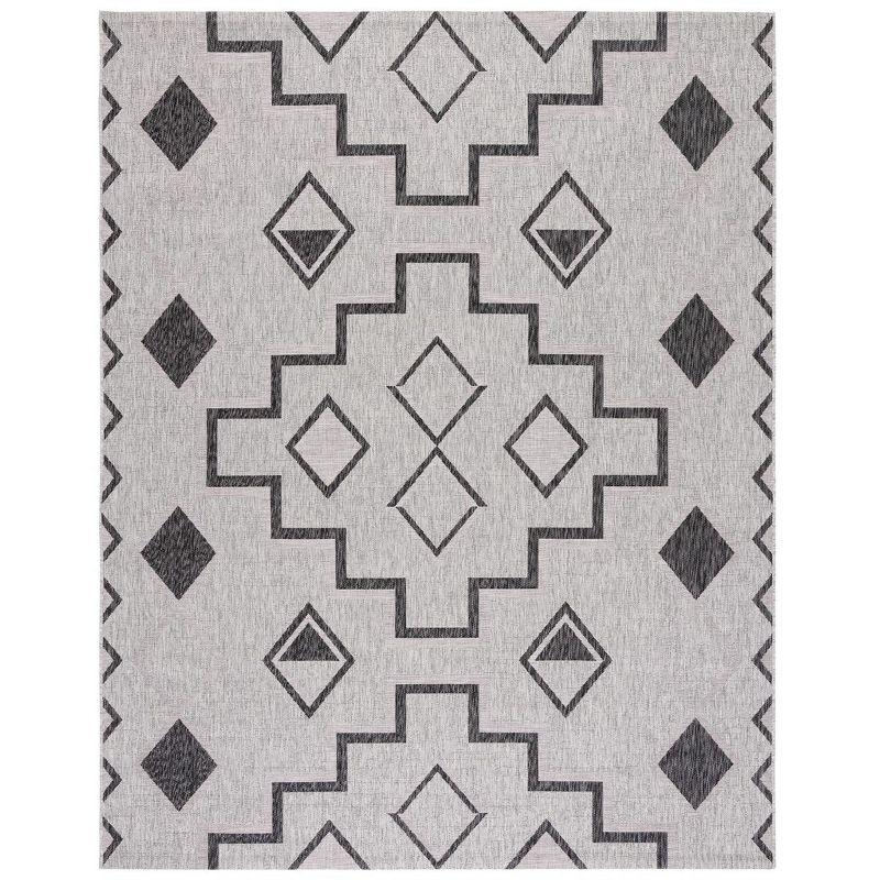 Courtyard CY8533 Power Loomed Indoor/Outdoor Area Rug - Grey/Black - 8'x11' - Safavieh.