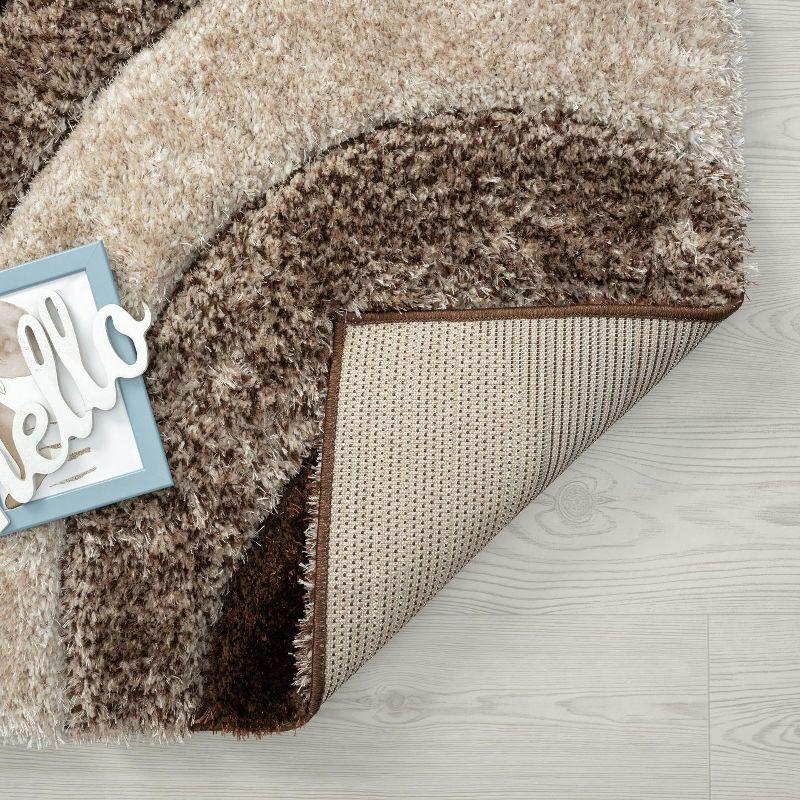 Luxe Weavers Modern Shag Geometric Area Rug, Brown 5x7