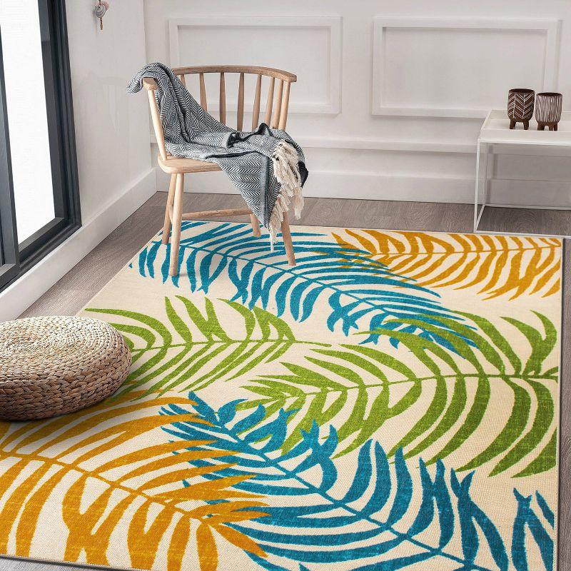 World Rug Gallery Floral Leaves Flatweave Indoor/Outdoor Area Rug