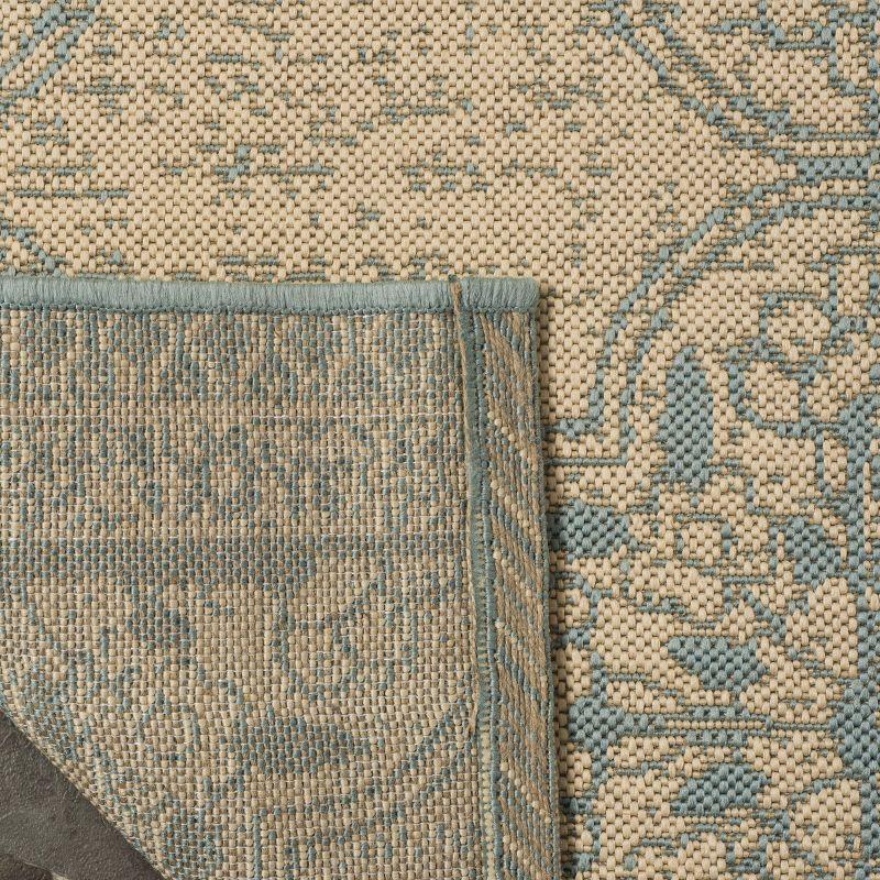 Linden LND174 Power Loomed Area Rug - Aqua/Cream - 8'x10' - Safavieh