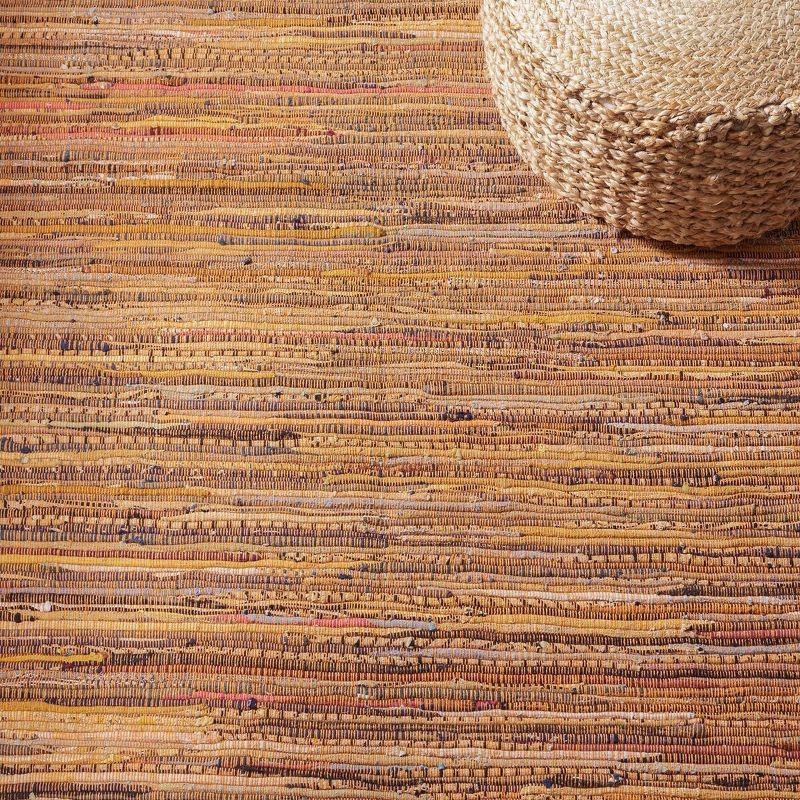 Hand-Woven Striped Flatweave Cotton Area Rug, Gold/Multi, 9' x 12'