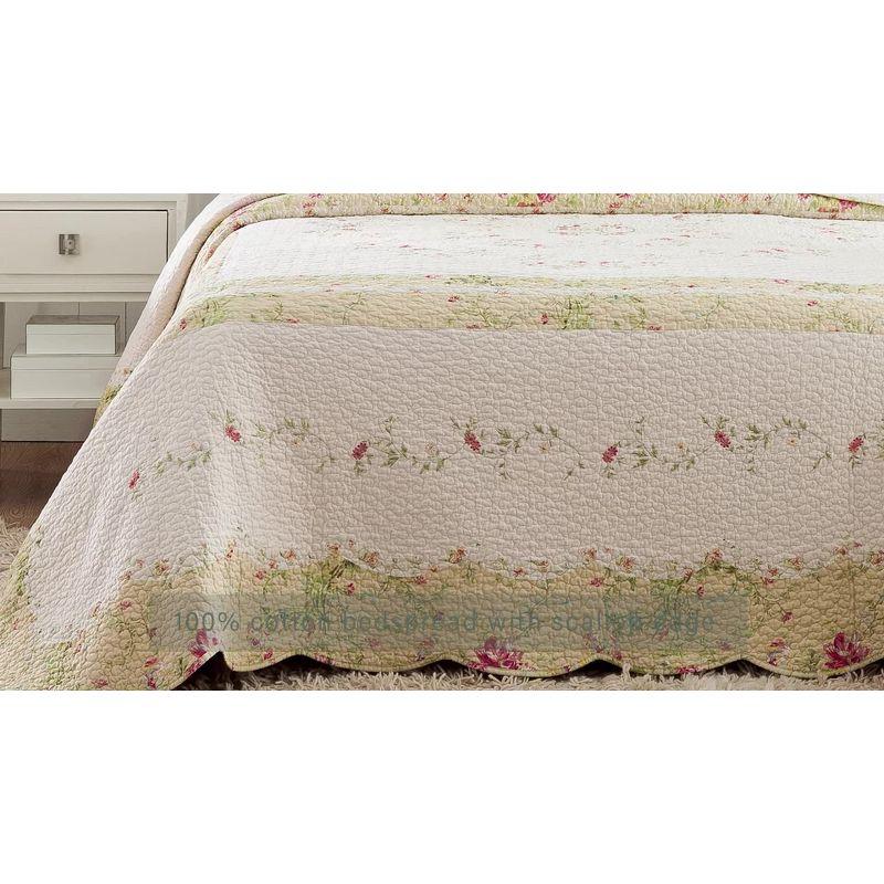 Standard Prairie Bloom Sham Yellow - Mary Jane's Home: Embroidered Cotton Botanical Design, Machine Washable, 140 Thread Count