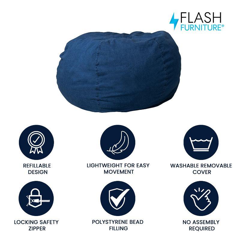 Flash Furniture Oversized Bean Bag Chair for Kids and Adults