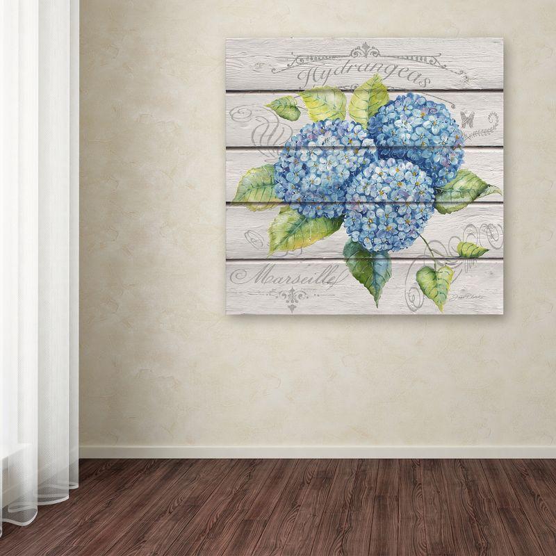 Jean Plout 'Blue Hydrangeas' Canvas Art - 24x24