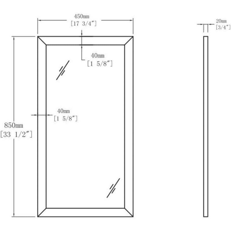 Concordia Rectangular 33.5" Gray Marble Bathroom Mirror