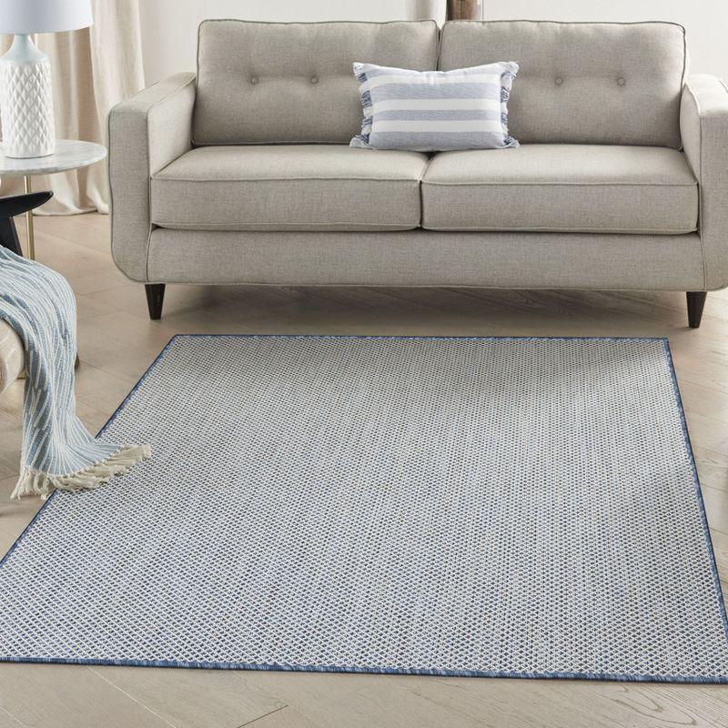 Nourison Courtyard COU01 Indoor/outdoor Area Rug - Ivory Blue 5' x 7'