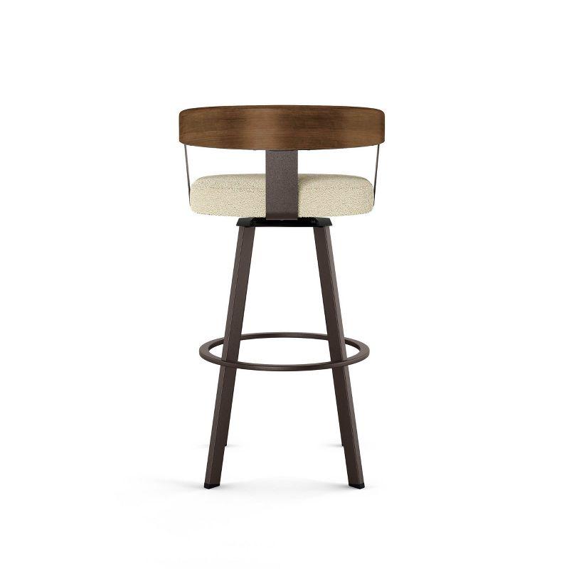 Amisco Lars Upholstered Barstool Cream/Dark Brown