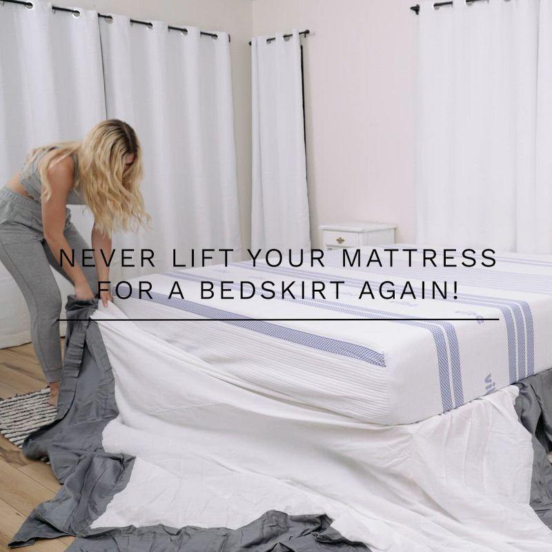 CGK Linens Ruffled Elastic Wrap Around Tailored Bed Skirt