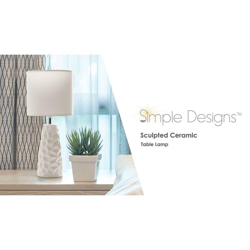 Sculpted Ceramic Table Lamp Black - Simple Designs: Modern Bedside Light, ETL Listed, No Assembly Required