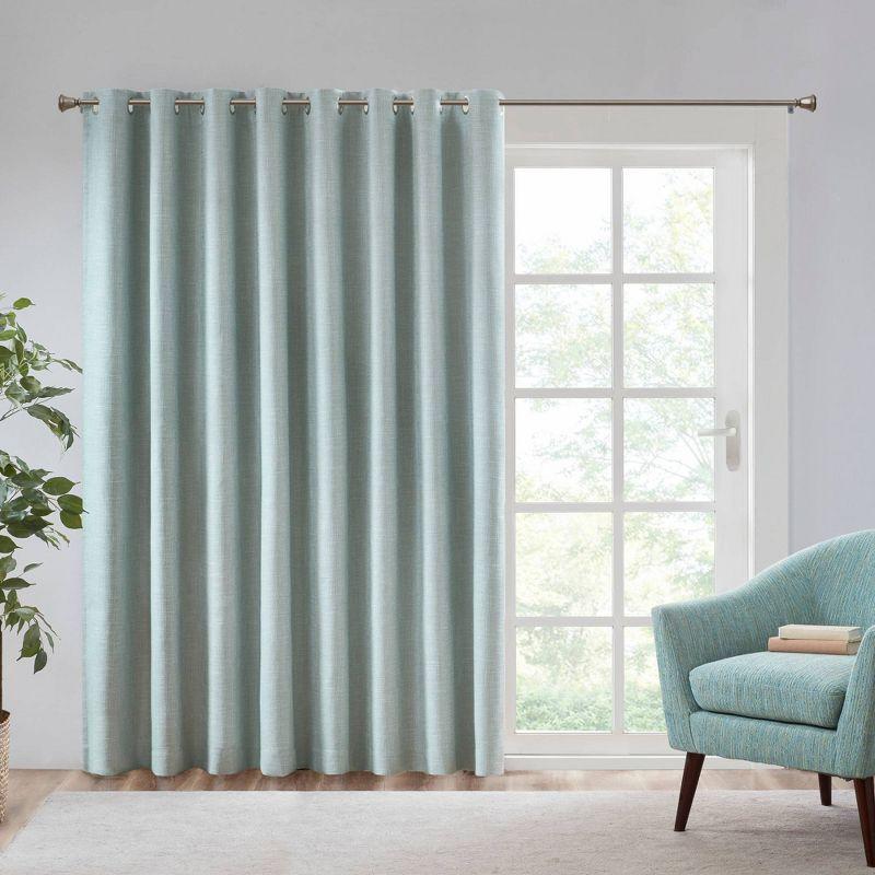 Madison Park Maya Printed Heathered Blackout Grommet Top Single Curtain Panel