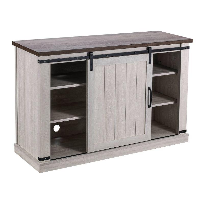 TV Stand for TVs up to 52" Saw Cut Off White - Home Essentials: Entertainment Center with Storage, Cable Management