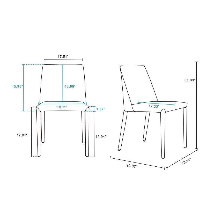 Set of 2 Paris Saddle Leather Dining Chairs - Manhattan Comfort